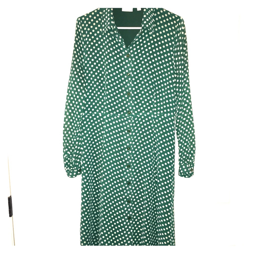 Green polka dot dress